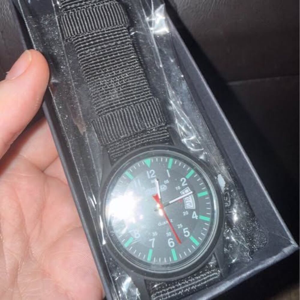 Military Style black green nylon strap timepiece watch tactical